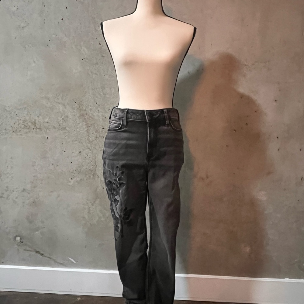 Simply Vera VeraWang High-Rise Black Embroidered Skinny Jeans